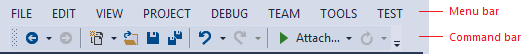 Visual Studio command shelf (redline)