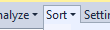 Pressed menu title with glyph