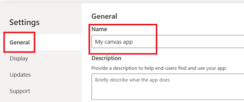 Screenshot where you edit your app name in the Settings popup.