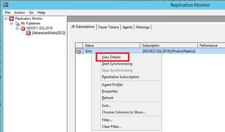 Screenshot of 'View Details' command in the shortcut menu.