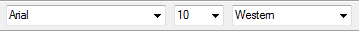 screen shot of toolbar with font options