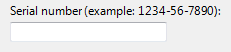 screen shot of a text box for numeric input