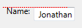 screen shot of top-aligned label left of text box