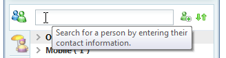 screen shot of infotip placed below search box