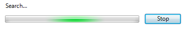 screen shot of search progress bar and stop button