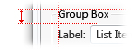 Image showing spacing of first control in a group