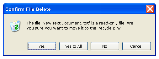 screen shot of 'confirm file delete' dialog box