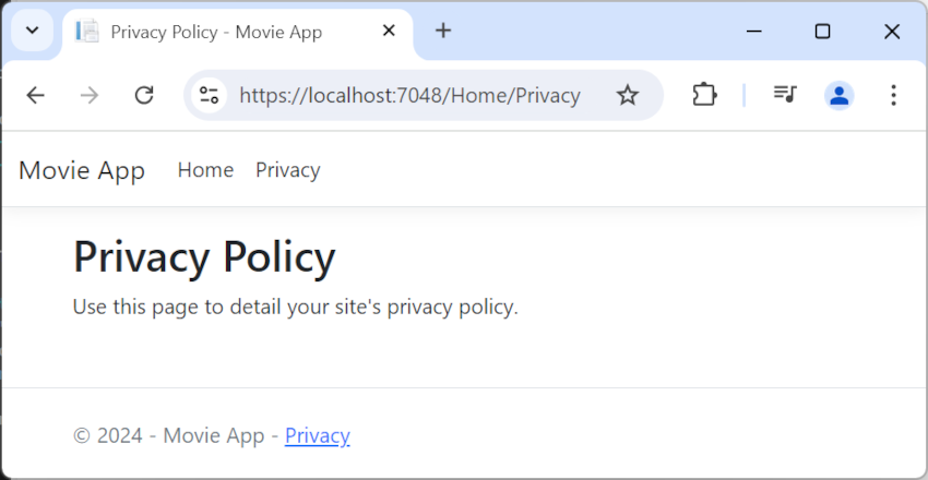 Privacy tab