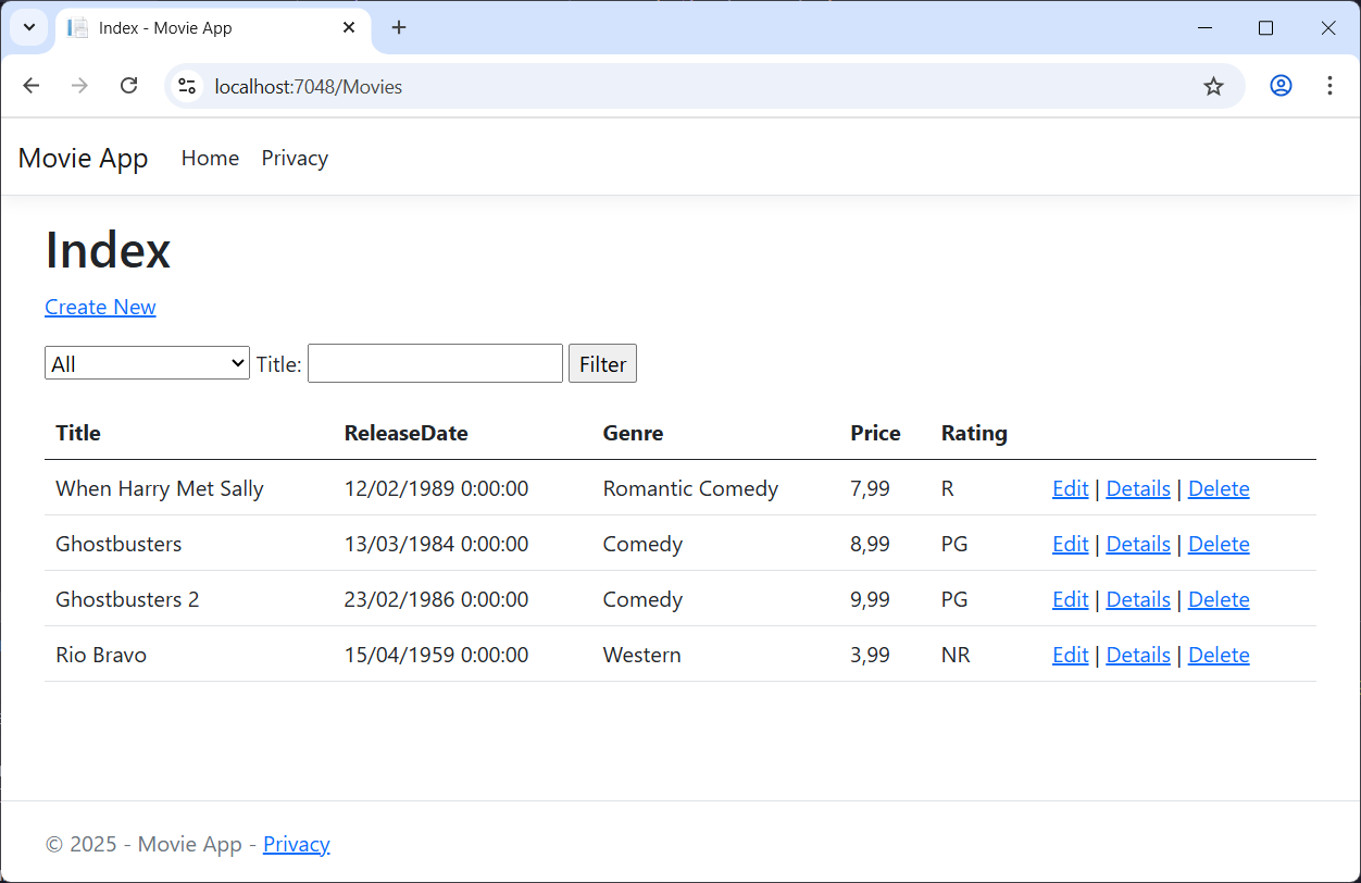Index view: Release Date is one word (no space) and every movie release date shows a time of 12 AM