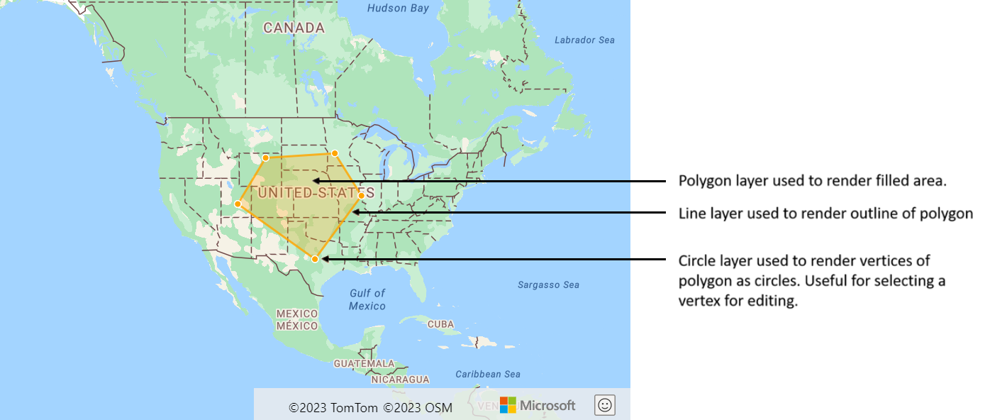 Map showing multiple layers rendering data from a single data source