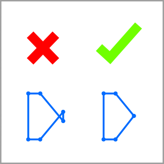 Example of a self-intersecting polygon repaired