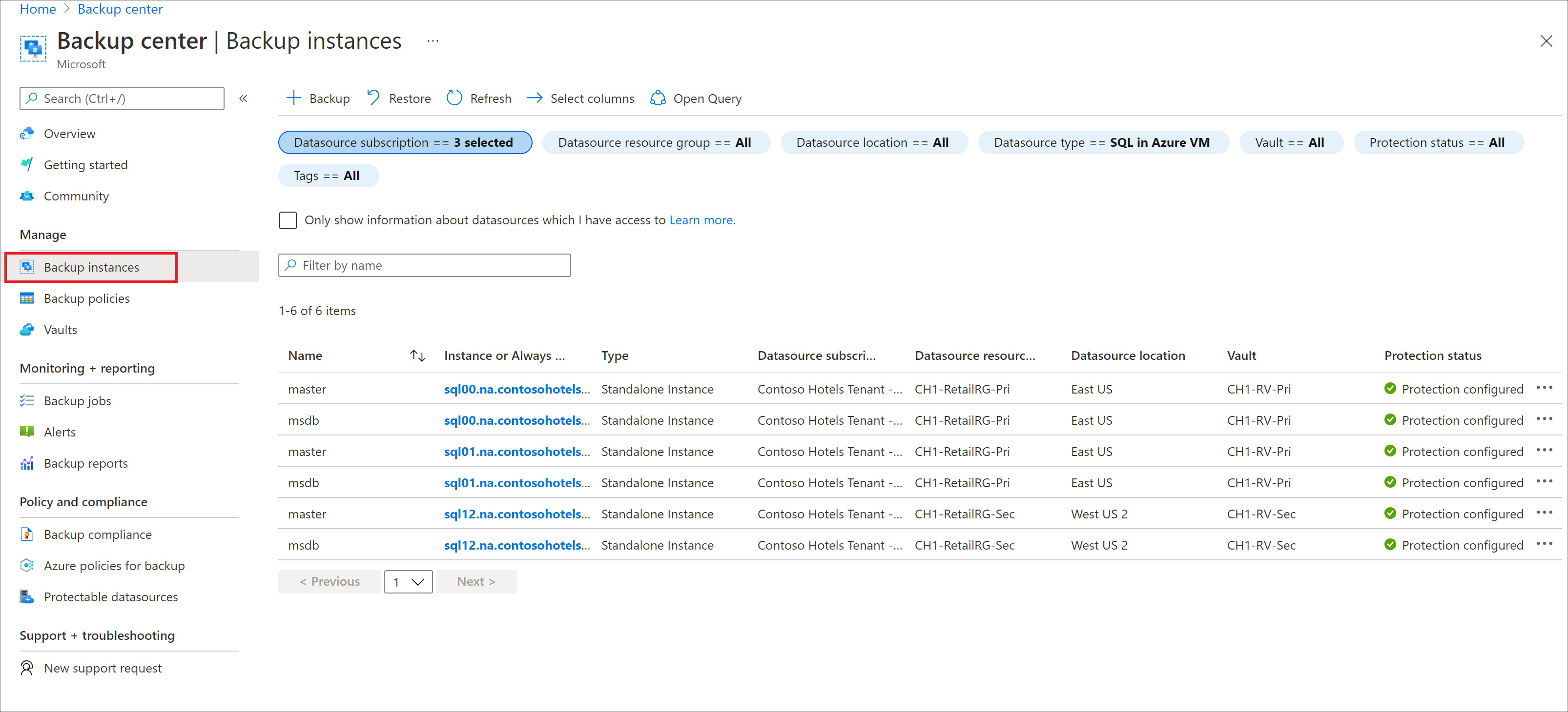 Screenshot showing to select SQL in Azure VM.