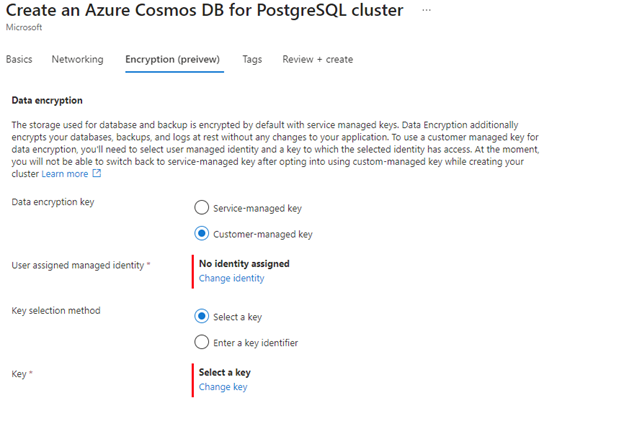 Screenshot of Encrytion configuration page.
