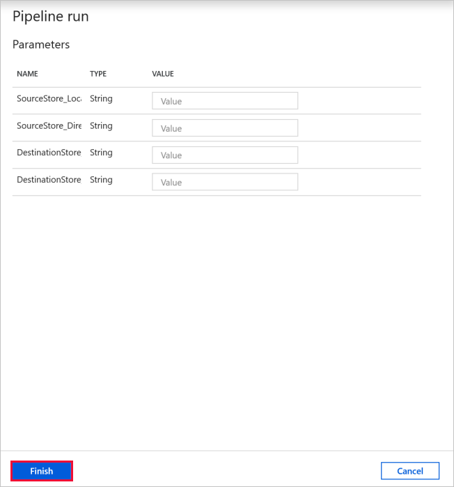 Screenshot showing where to run the pipeline.