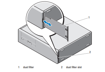 Picture of the dust filter of the DELL XE4 SFF.