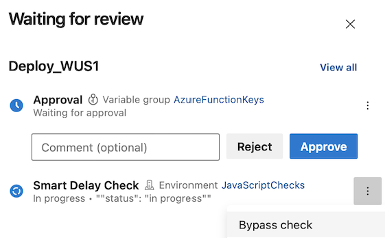 Screenshot of Bypass Invoke Azure Function check. Screenshot of Bypass Invoke Azure Function check.