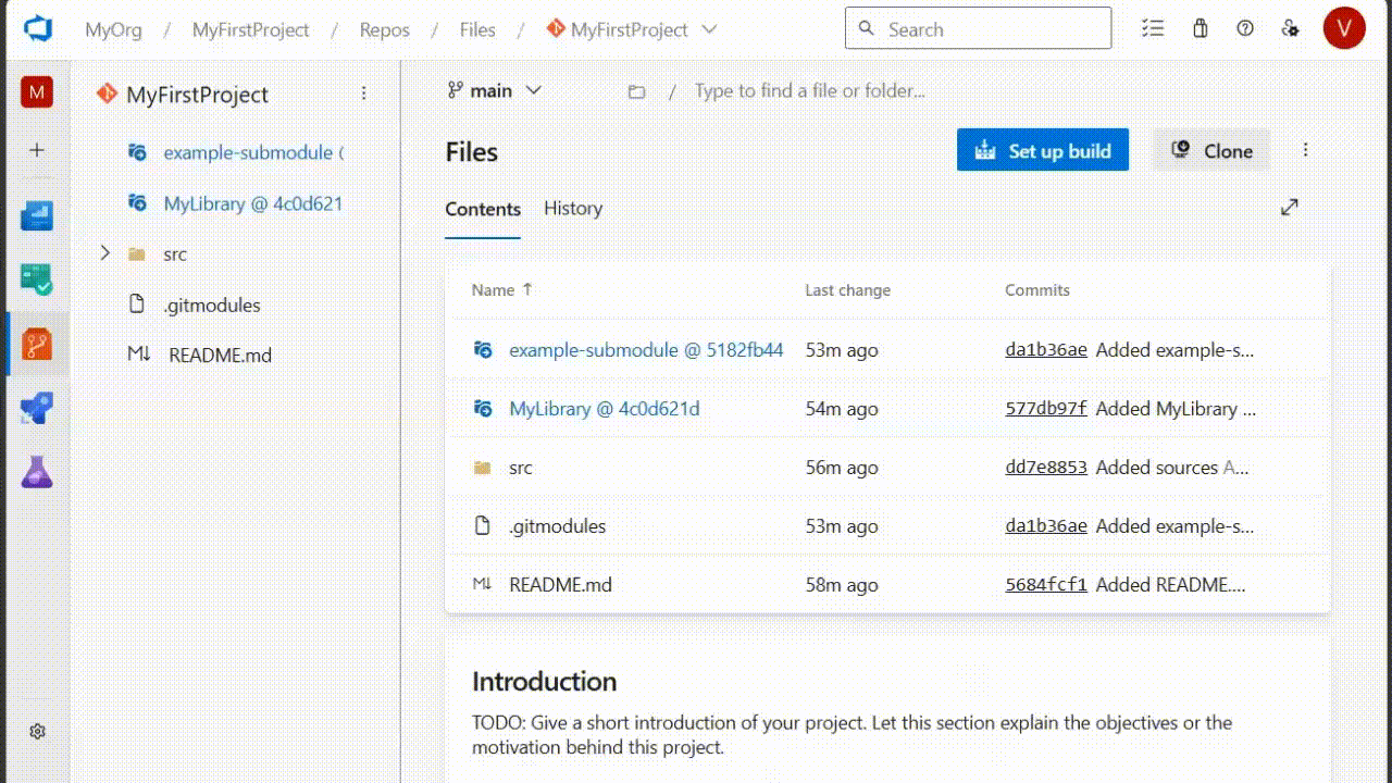 gif to navigate to a submodule repository Gif to demo navigate to a submodule repository.