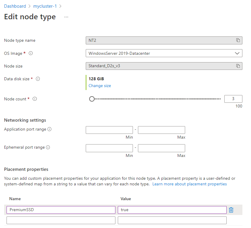 Sample showing adding a placement property