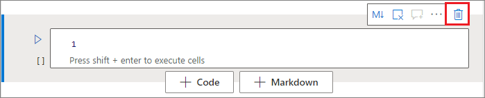 Screenshot of azure-notebook-delete-a-cell