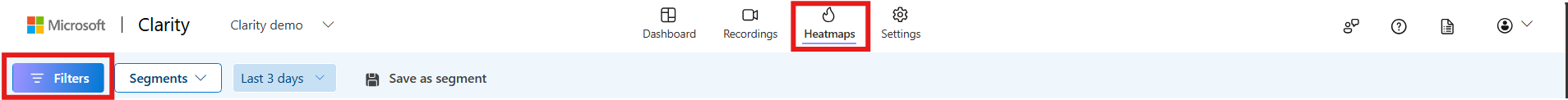 Filters on heatmaps.