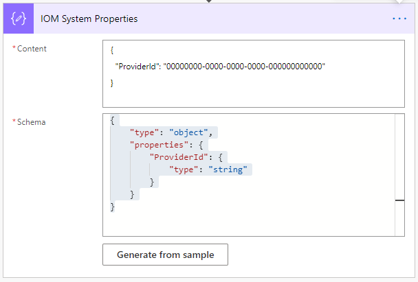 Screenshot of IOM System Properties action.