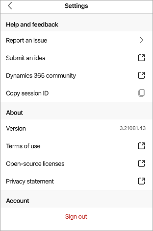 Settings panel Settings panel.