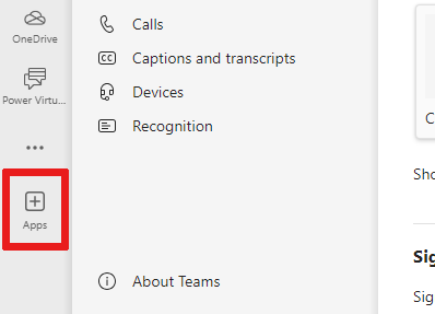 Screenshot of the apps icon in the Teams side navigating bar.