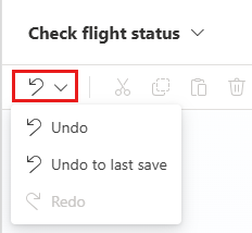 Screenshot of the location of the Copilot Studio undo button.