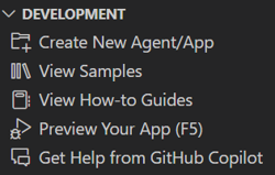 Screenshot shows the Development section.