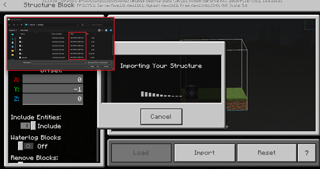 Load Mode file picker window with potential files to select highlighted.