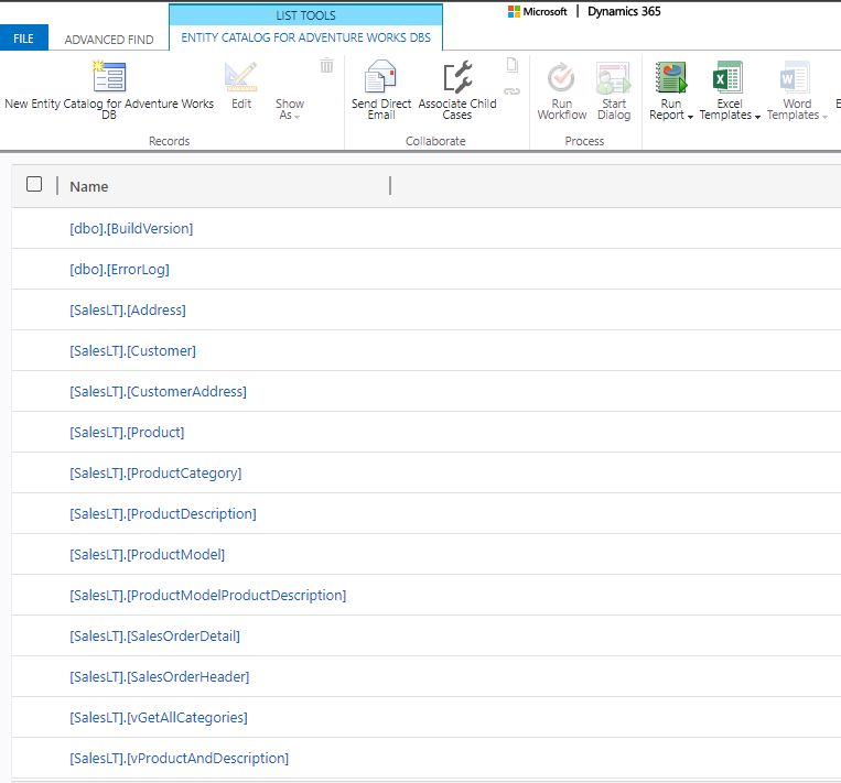 Advanced find table catalog