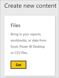 Screenshot showing Power BI Get Files.