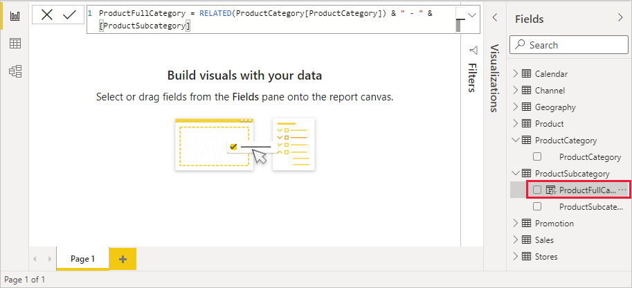 Screenshot of the finished ProductFullCategory column.