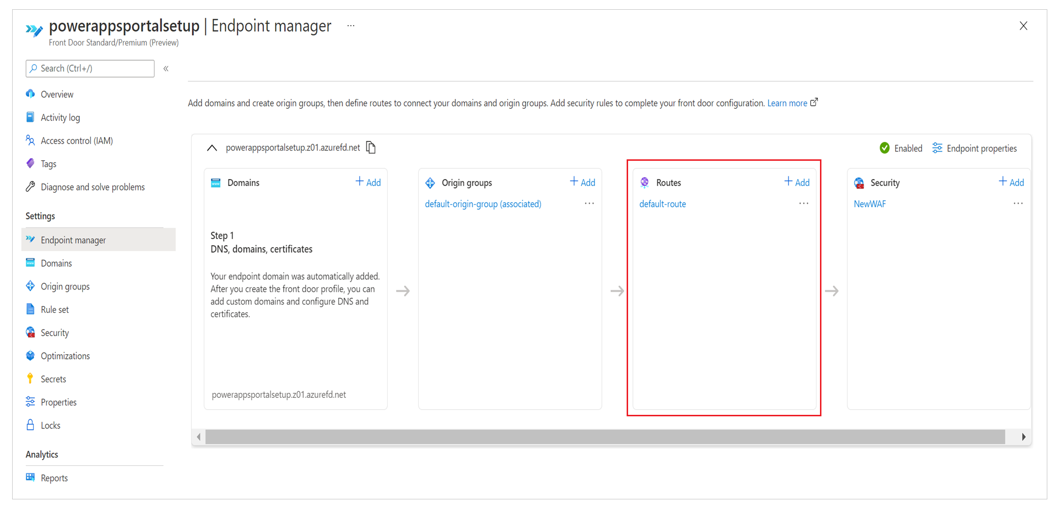 Configure routes.