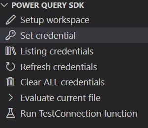 Screenshot of Tasks inside the Power Query SDK section.