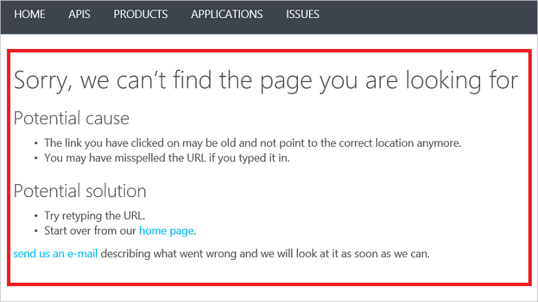 APIM Not Found Page Developer Portal Templates Not Found Page