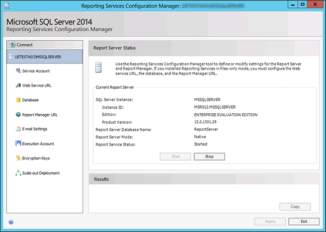 Reporting Services Configuration tool Reporting Services Configuration tool