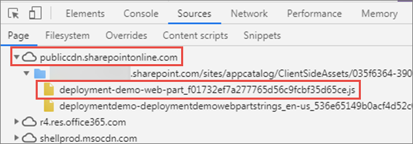 Screenshot of web part downloaded from the Office 365 CDN.