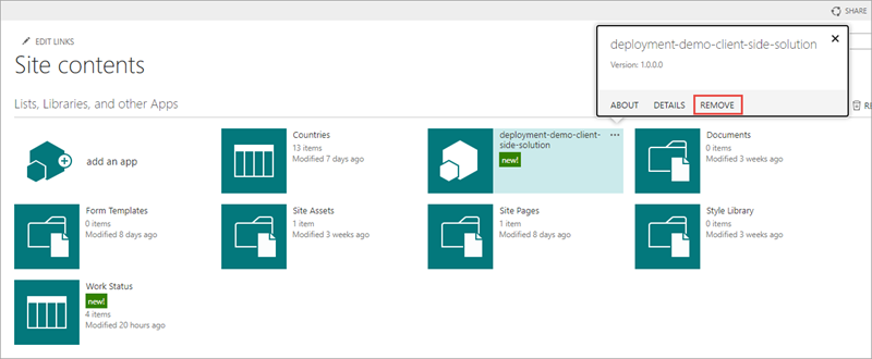 Screenshot of classic site contents.