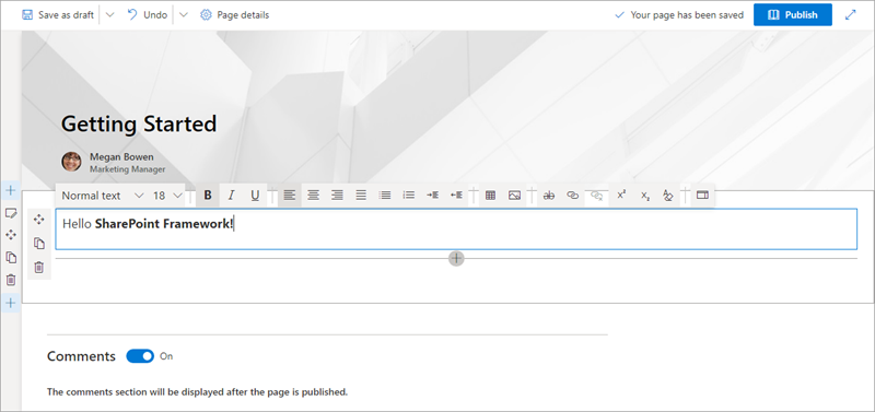 Screenshot of the edit web part experience.