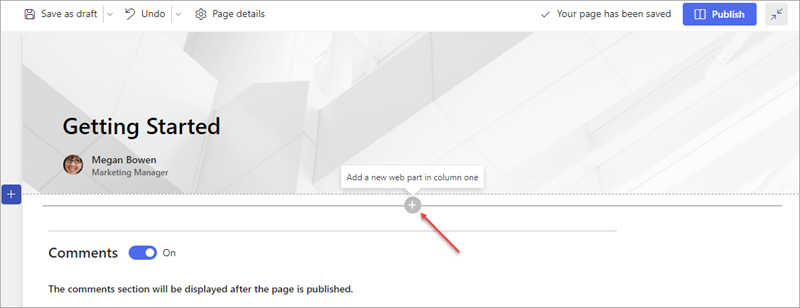 Screenshot of the web part icon on the page.