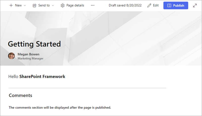 Screenshot of the draft page.