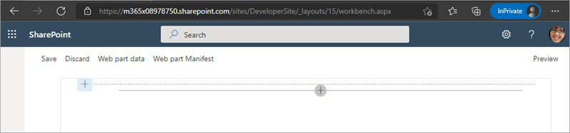 Screenshot of the SharePoint Workbench.