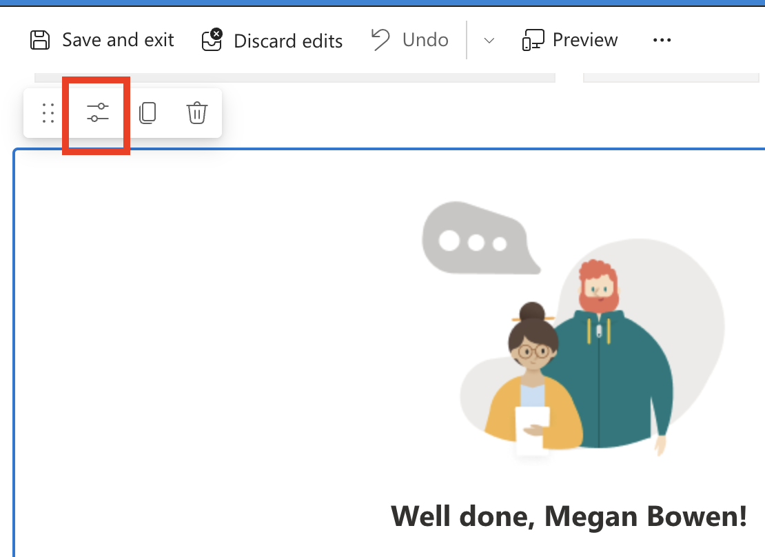 Screenshot of the web part edit toolbar.