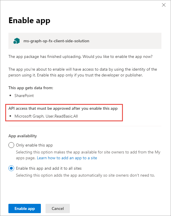 Screenshot of the trust dialog.
