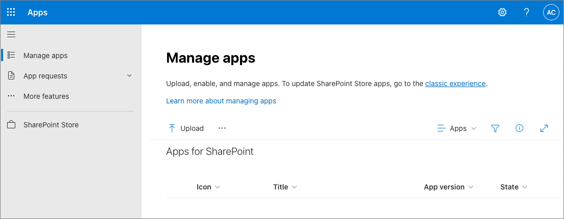 Screenshot of the modern app catalog.
