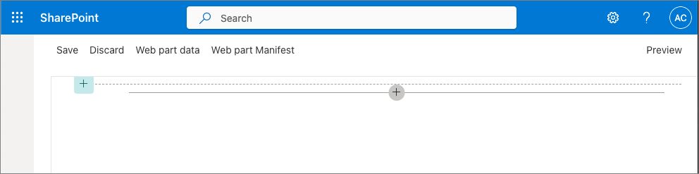 Screenshot of the SharePoint Workbench.