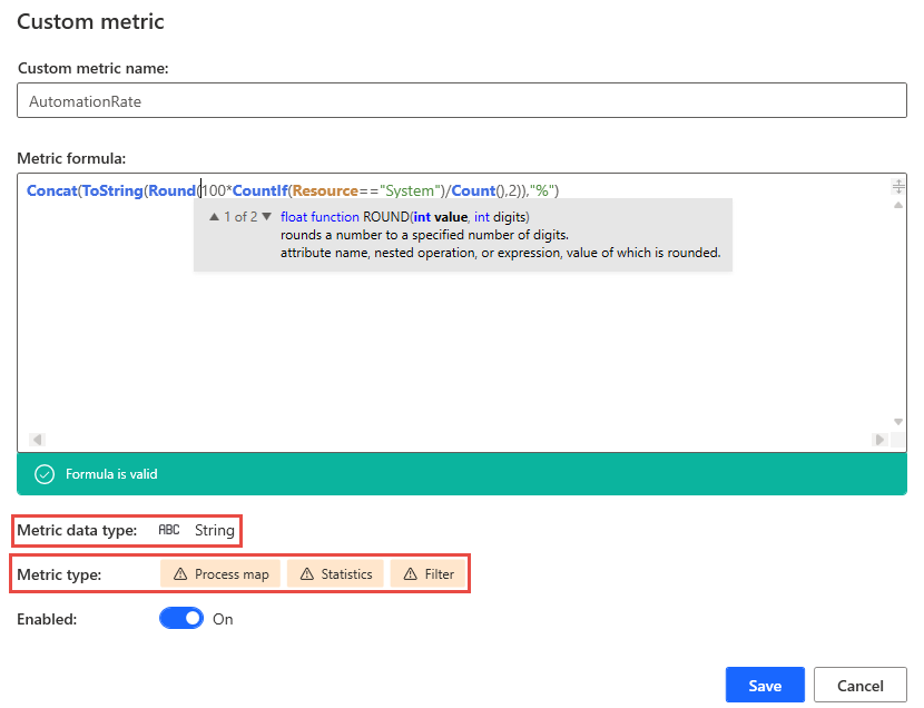 Screenshot of the formula editor features.