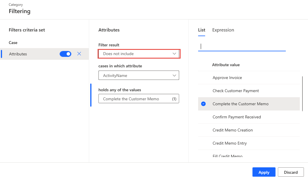 Screenshot of the Complete the Customer Memo activity with the Apply button.