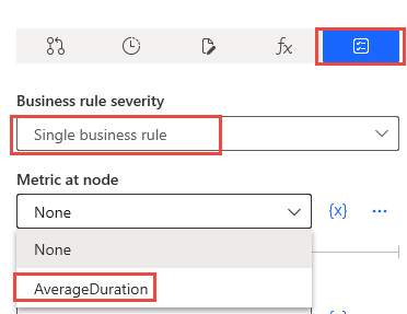 Screenshot of the add business rule as metrics option.